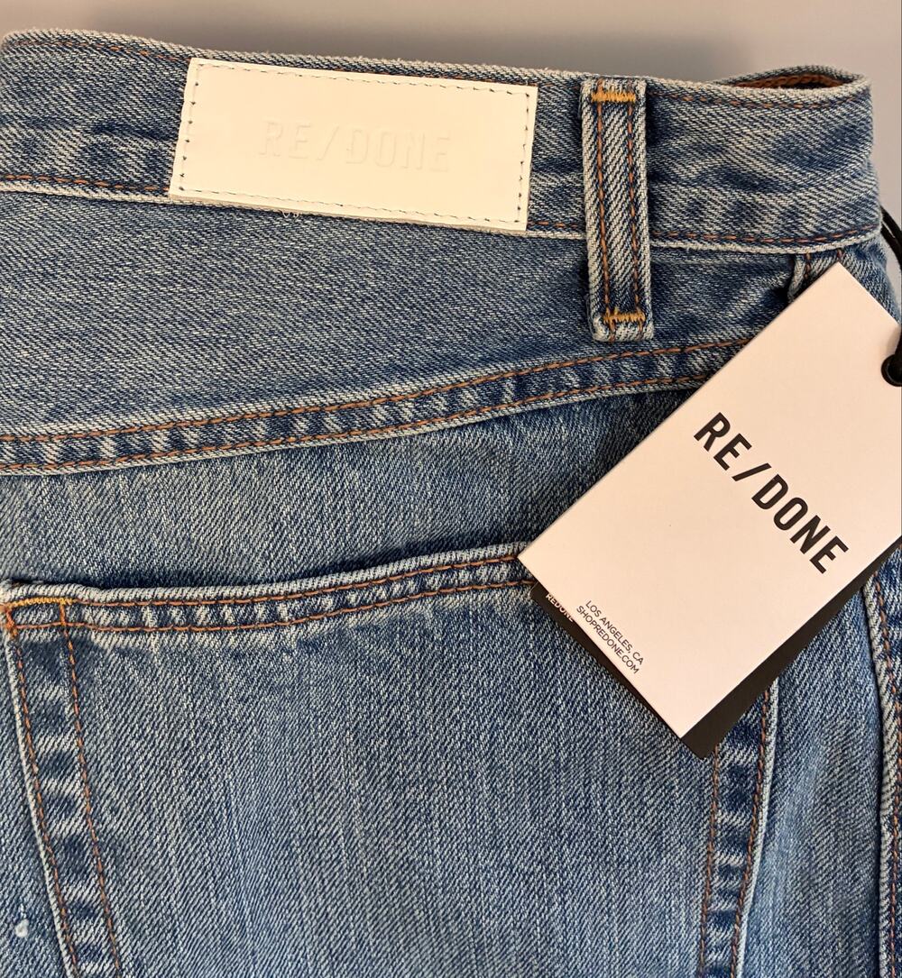 RE/DONE 70s Pocket Wide Leg Jeans High Rise Blue NWT Size 30